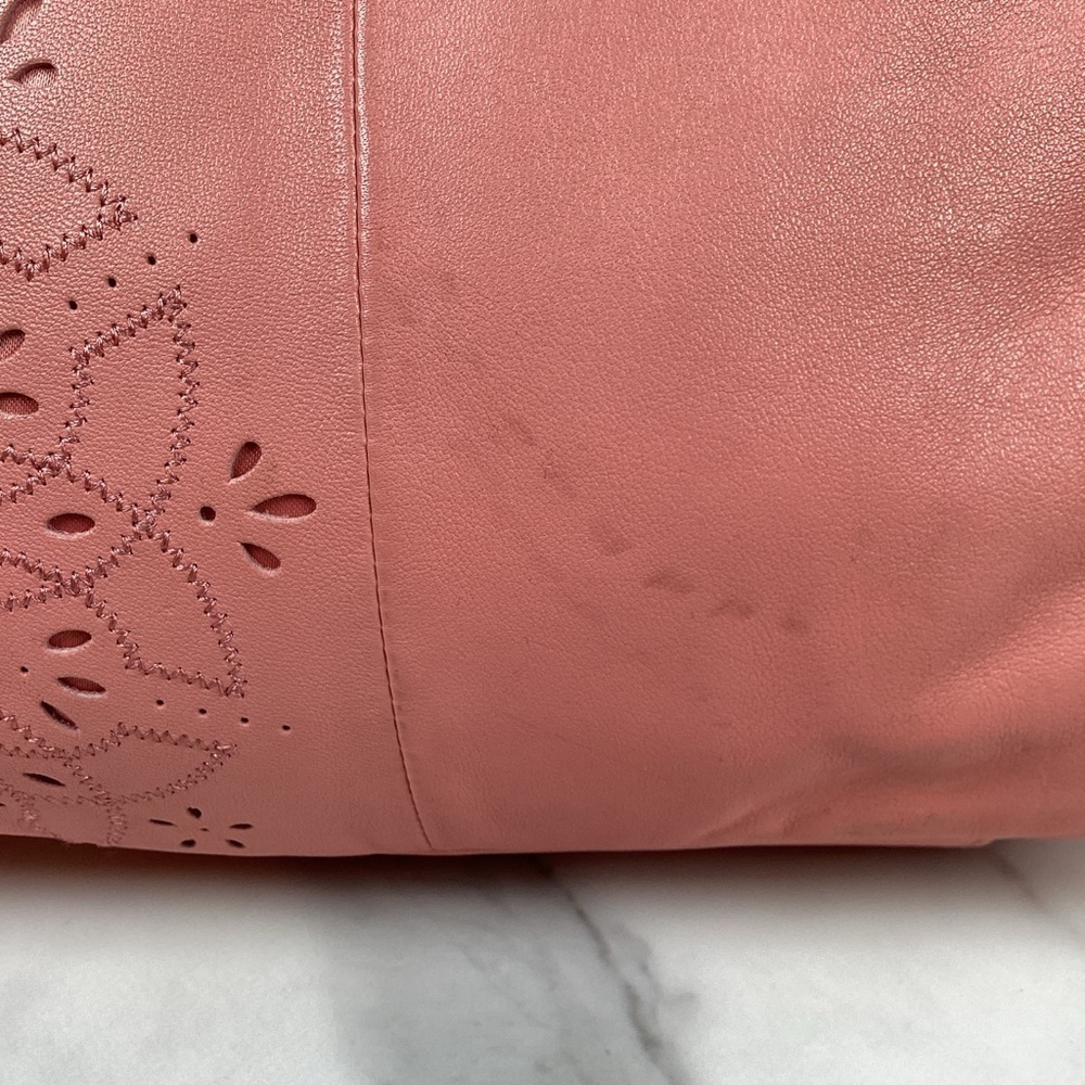 COACH 22485 VINTAGE ASHLEY TOSSED LASER CUT LEATHER SHOULDER BAG PINK CORAL HOB - Picture 13 of 16
